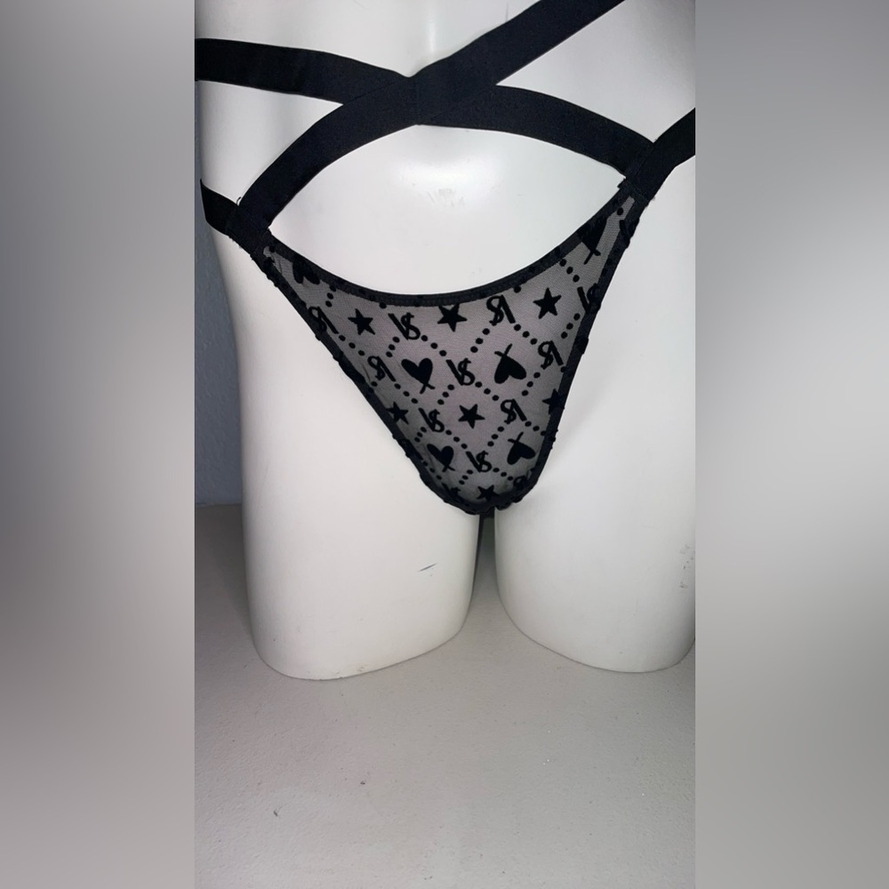 New with Tags Victoria’s Secret Panties VS Signature Print Panty Black Brazilian - Picture 2 of 11